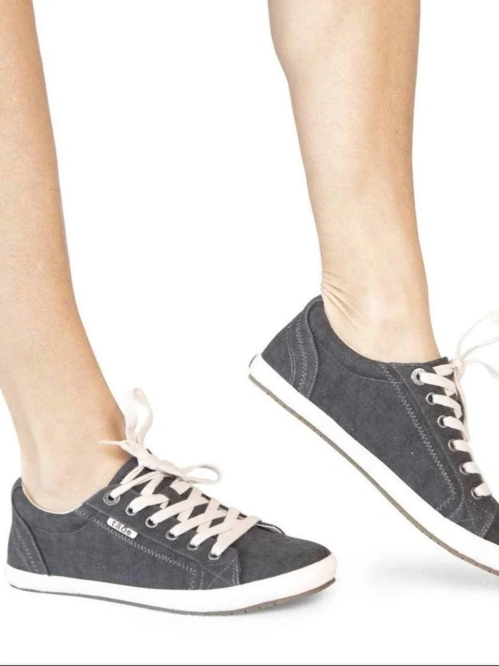 Taos Footwear women's 'Star Sneakers' in charcoal wash canvas